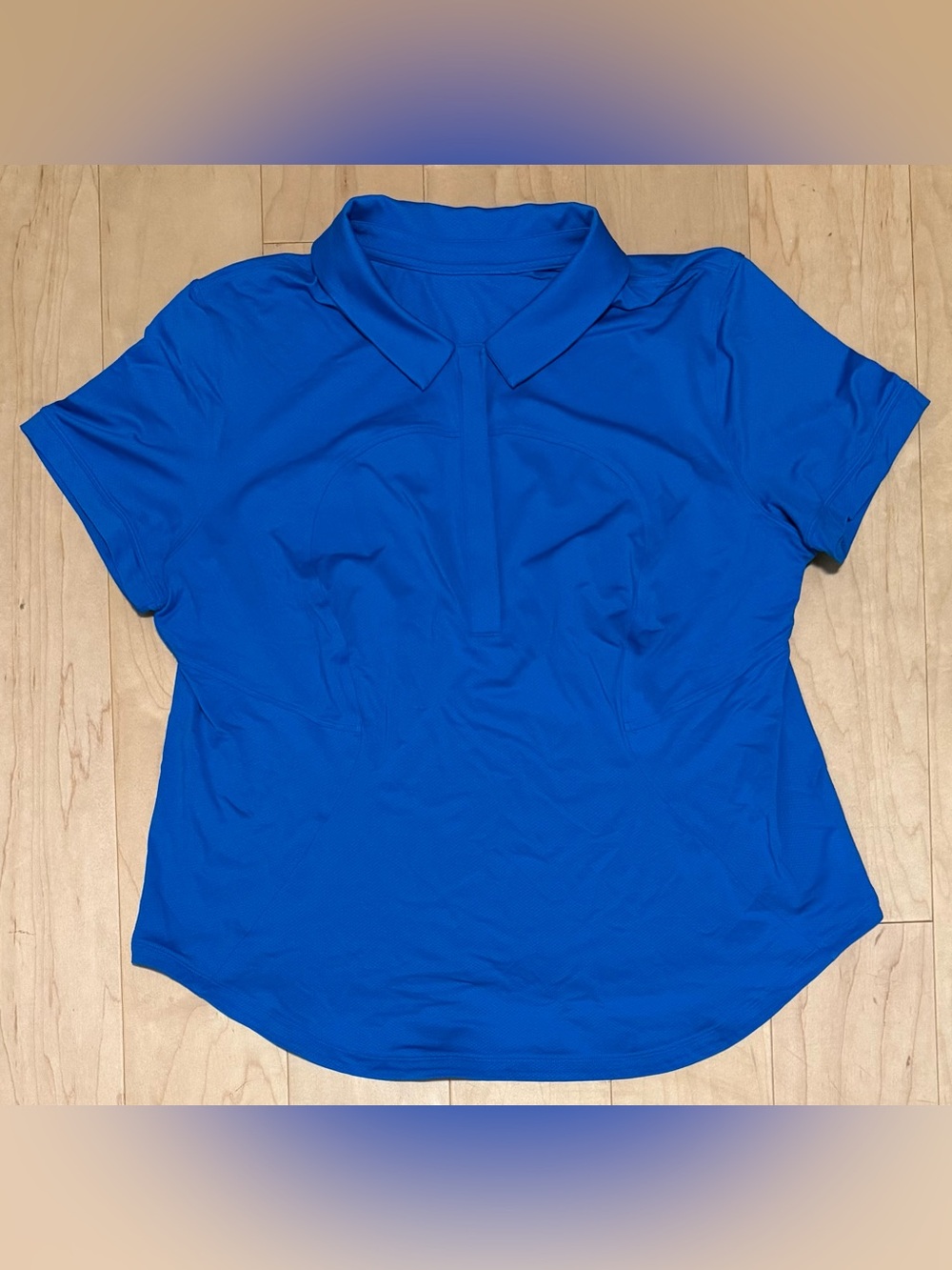 Lululemon Quick Drying Short Sleeve Polo Stretch Poolside Blue Women’s 12*
